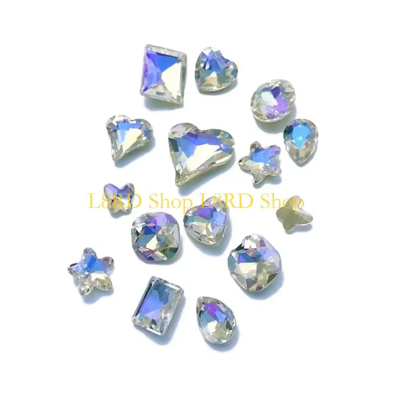 L8RD 30 حزمة كريستال الأظافر مجوهرات DIY مانيكير الشارات كريستال الأحجار الكريمة مسمار الفن