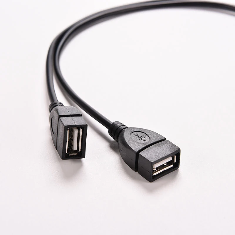 جديد USB 2.0 A 1 ذكر إلى 2 المزدوج USB أنثى البيانات محور محول الطاقة Y الفاصل USB شحن وصلة كابل الطاقة تمديد كابل
