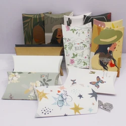 10pc 12.5x8x2cm new gift bags, pillow boxes, paper party matching packaging, jewelry bags