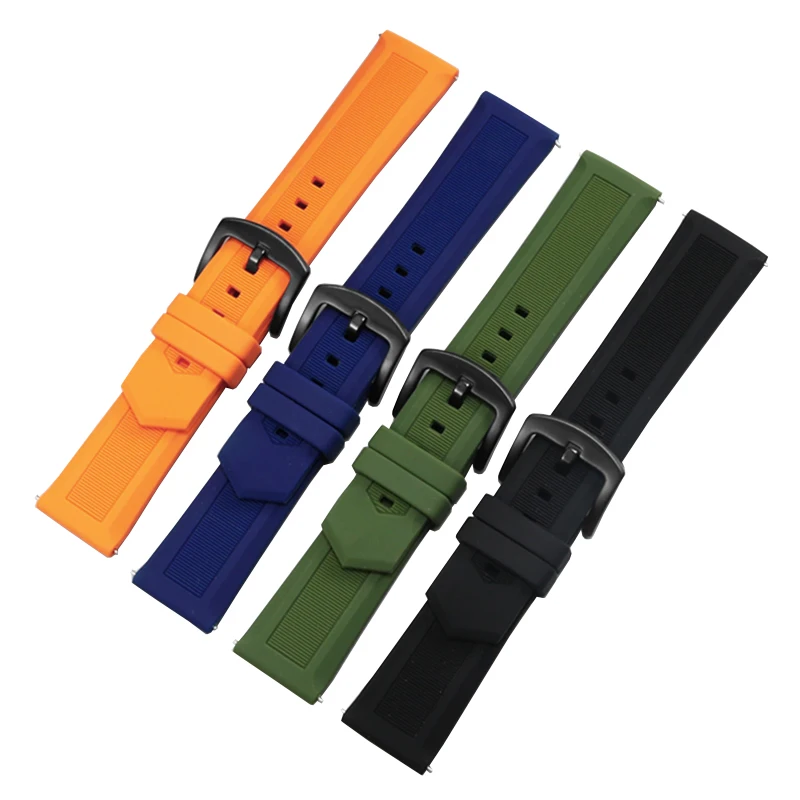 Rubber watchband for tag heuer Seiko watch straps 18mm 20mm 22mm 24mm black blue oranger for any brand Watch bands accessories