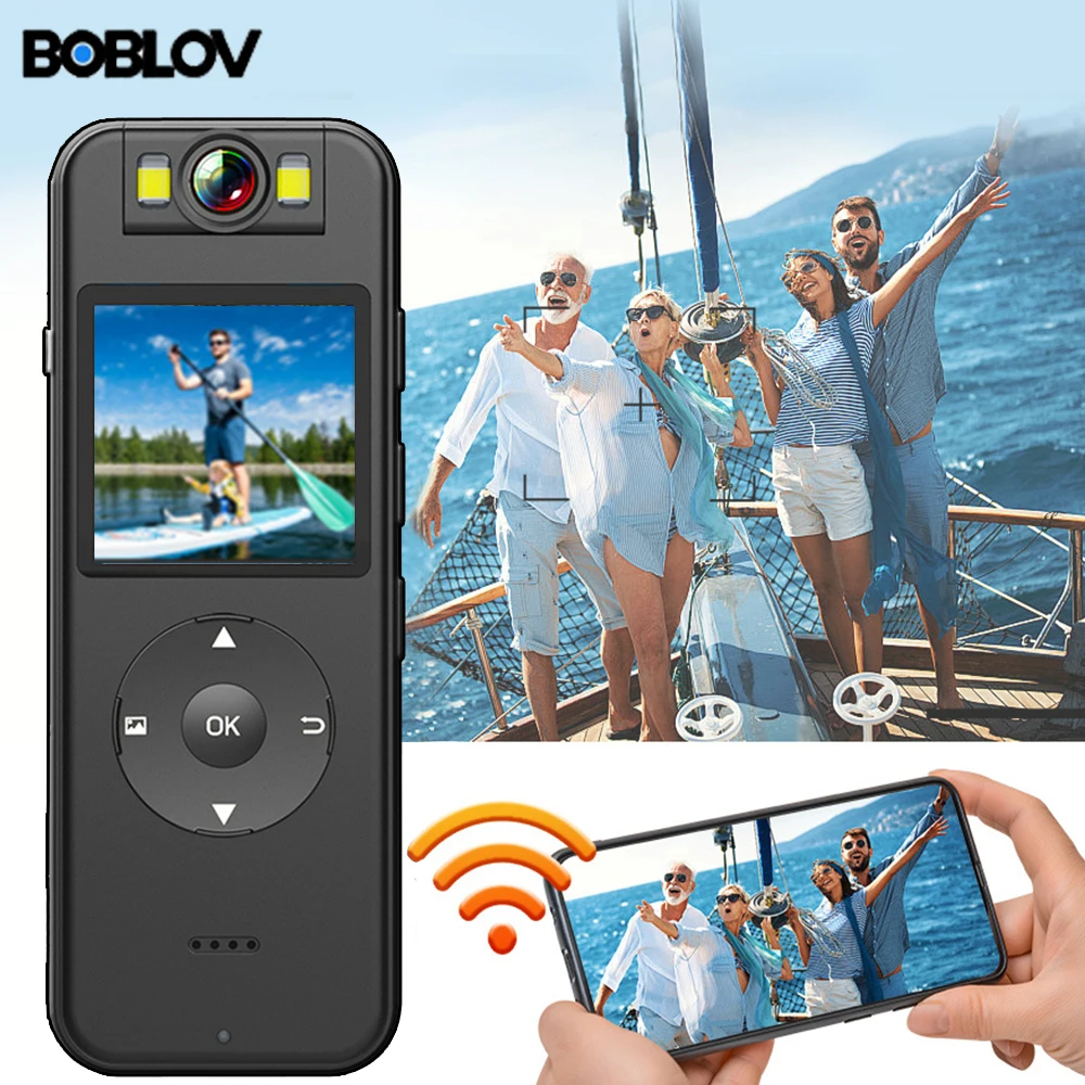 

Boblov Portable 2K Action WiFi Body Mini Camera 1.4 Inch Night Vision Motion Detect DVR Video Recorder Motorcycle Bike Dash Cam