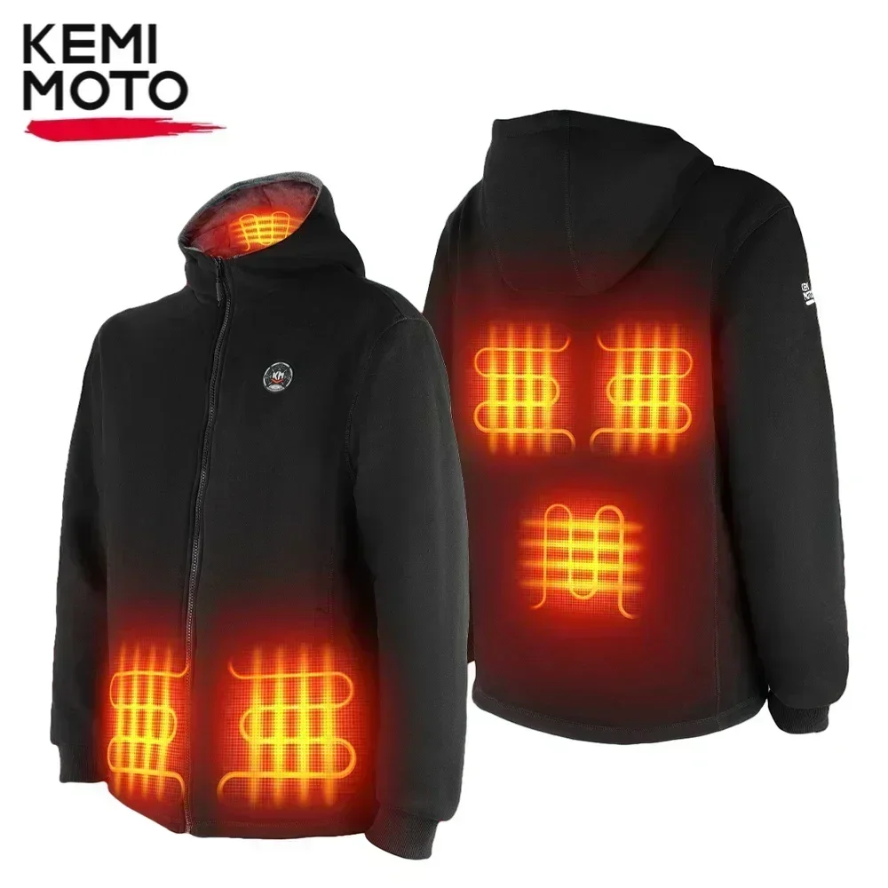 

KEMIMOTO Thermal Hoodie Heated Jacket Unisex Winter Warm with 20000mAh Battery Motorcycle Riding Ski Hiking for Outdoor Sports