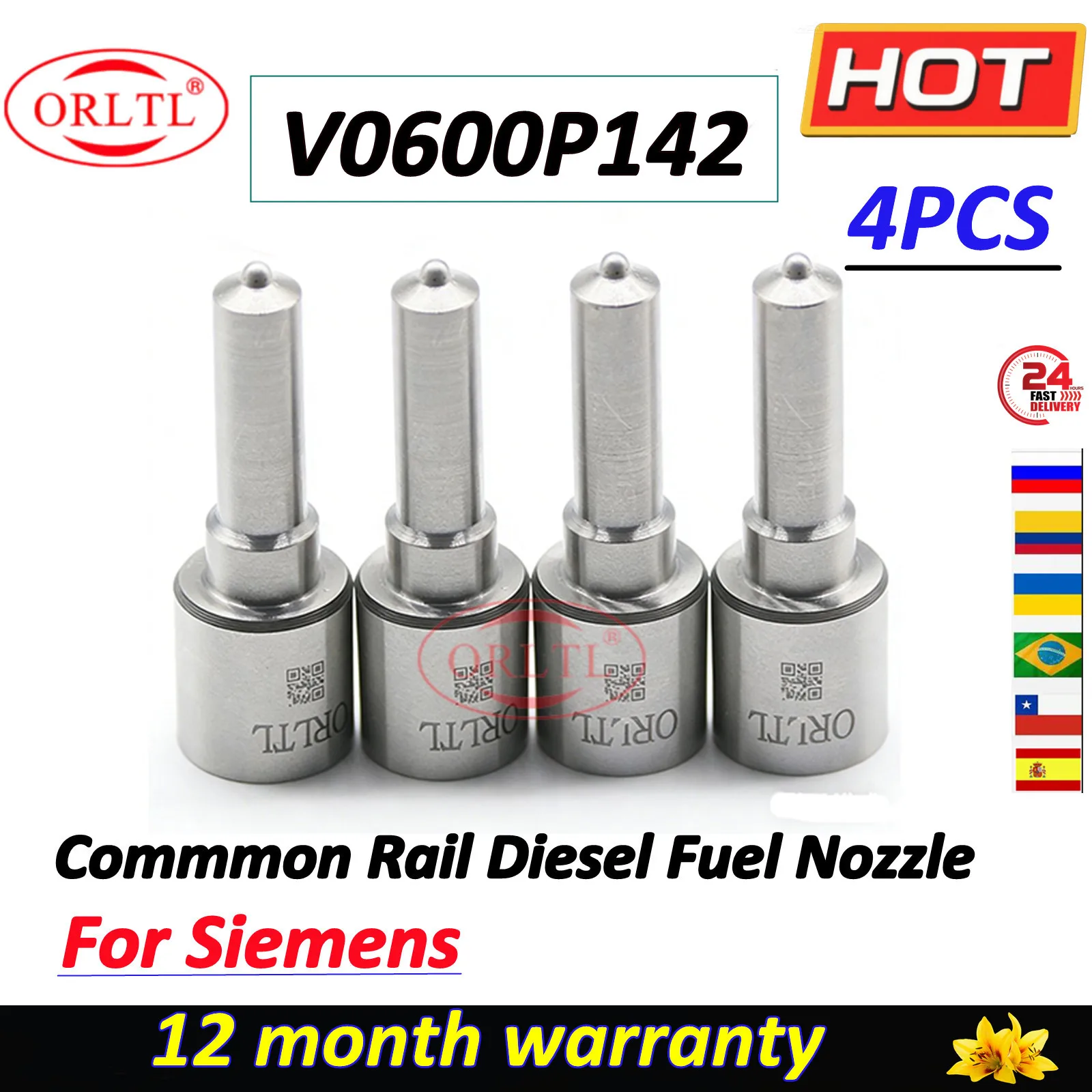 

4 PCS V0600P142 Diesel Injector 5WS40000-Z 9636680280 Nozzle V 0600 P 142 Spray Nozzle Tip for Siemens