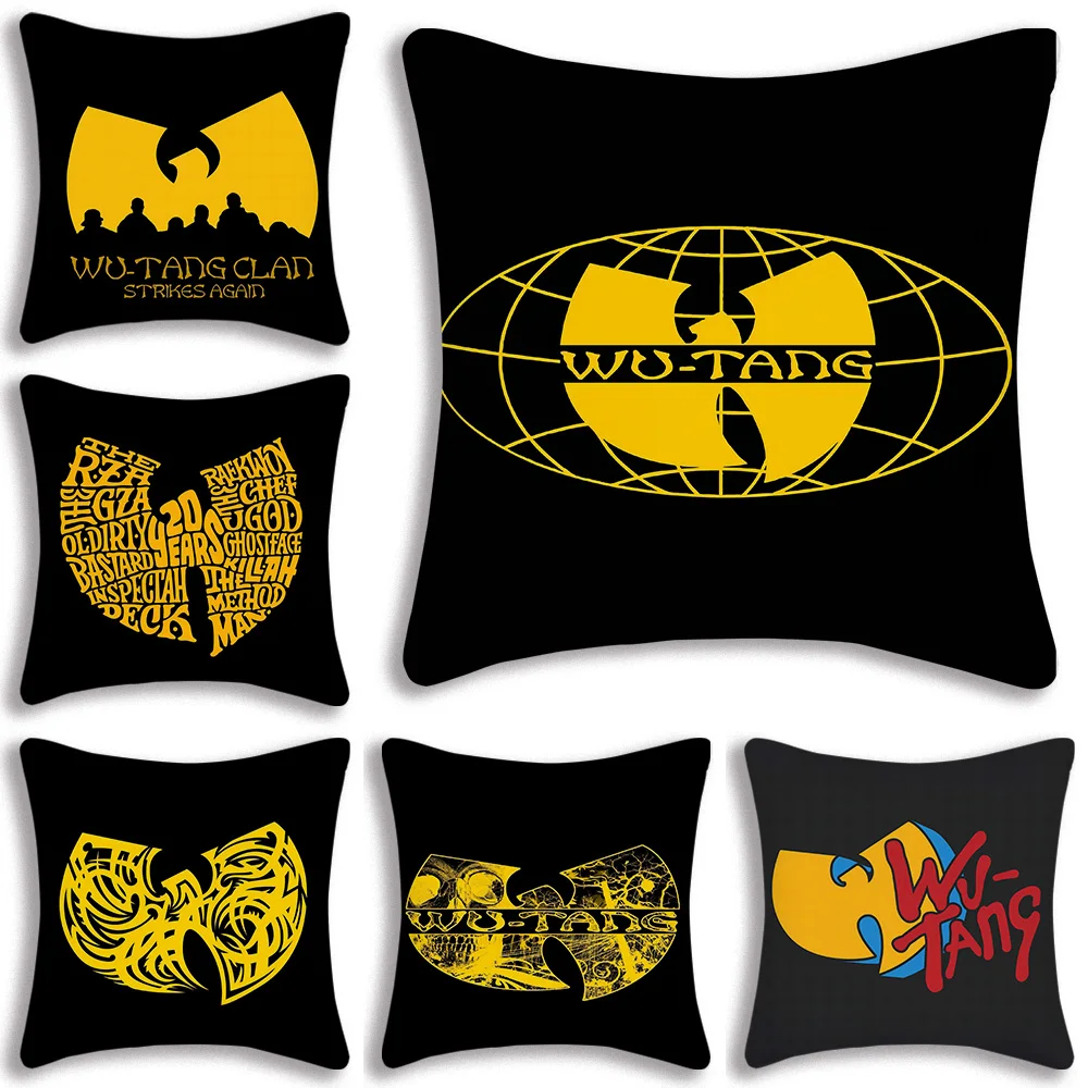 Hip-hop Tang  group Wu Clan Pillow Covers Cartoon Sofa Decorative Home Double-sided Printing Short Plush Cute Cushion Cover