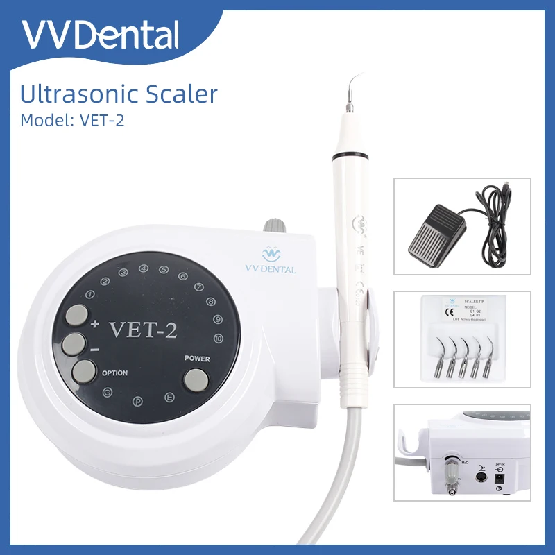 

VVDental Ultrasonic Scaler Machine Remove Tooth Calculus Stains Scaling Periodontics Endodontic Fit for EMS Woodpecker Handpiece