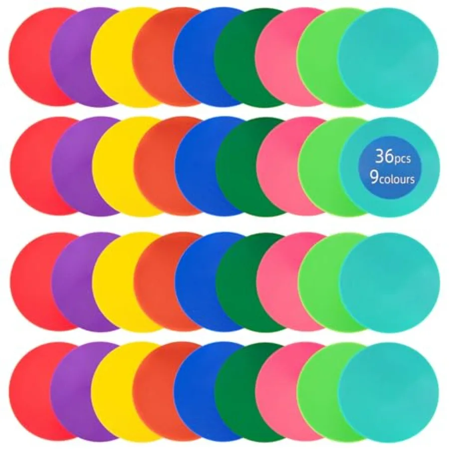 

Spot Markers 9 Inch 10 Inch Non Slip Rubber Floor Markers Flat Field Cones Poly Dots for Soccer Basketball Sports Speed Agility