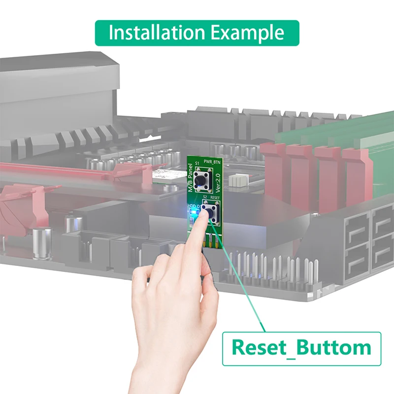 2x5Pin Mainboard Switching Tester Reset / Power ON/OFF Switch Board Adapter With Resets Button For Desktop Computer PC Accessory