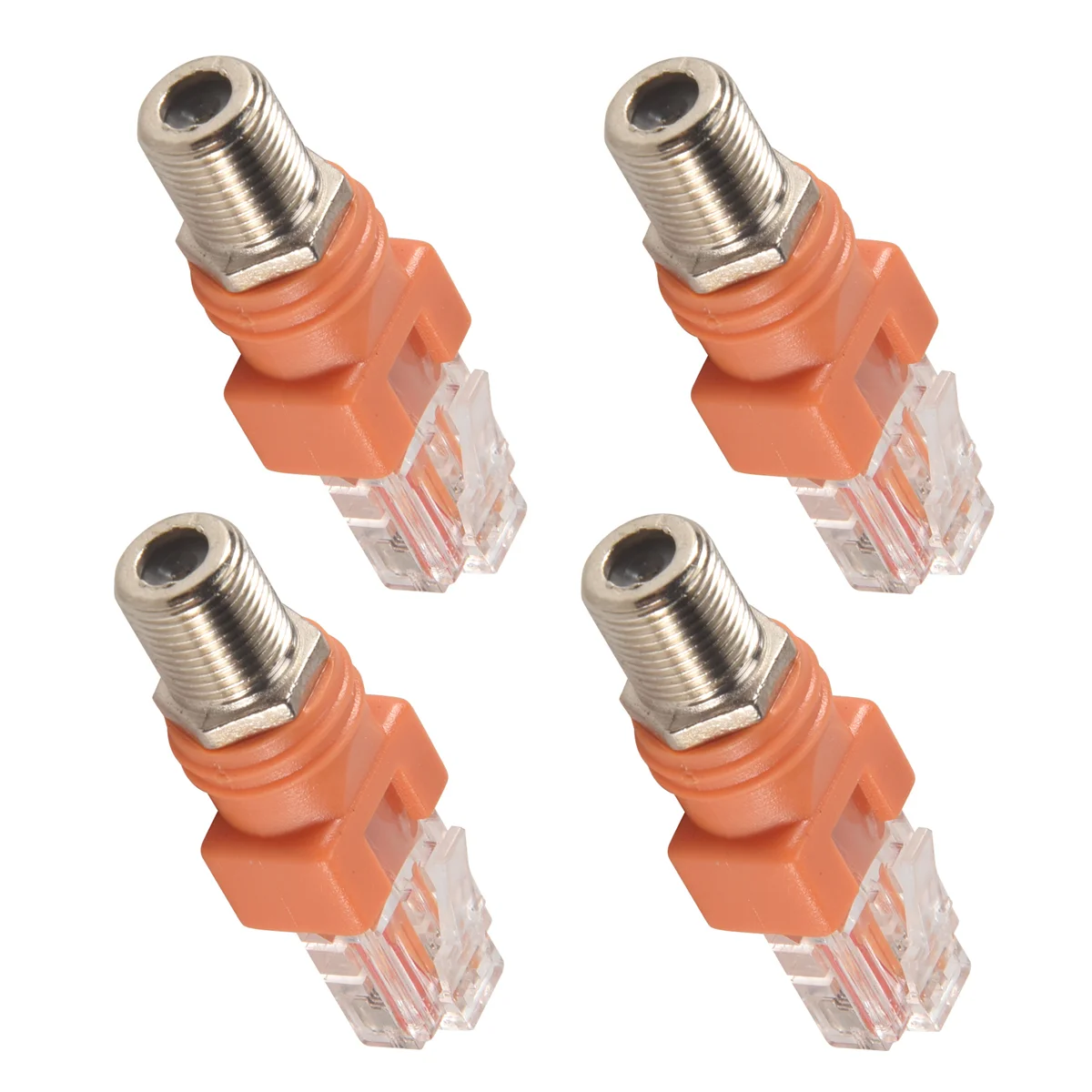 Coaxial to Ethernet Adapter, 4 Pack Coax RF F Female to RJ45 Male Converter for Line Tester ZJY