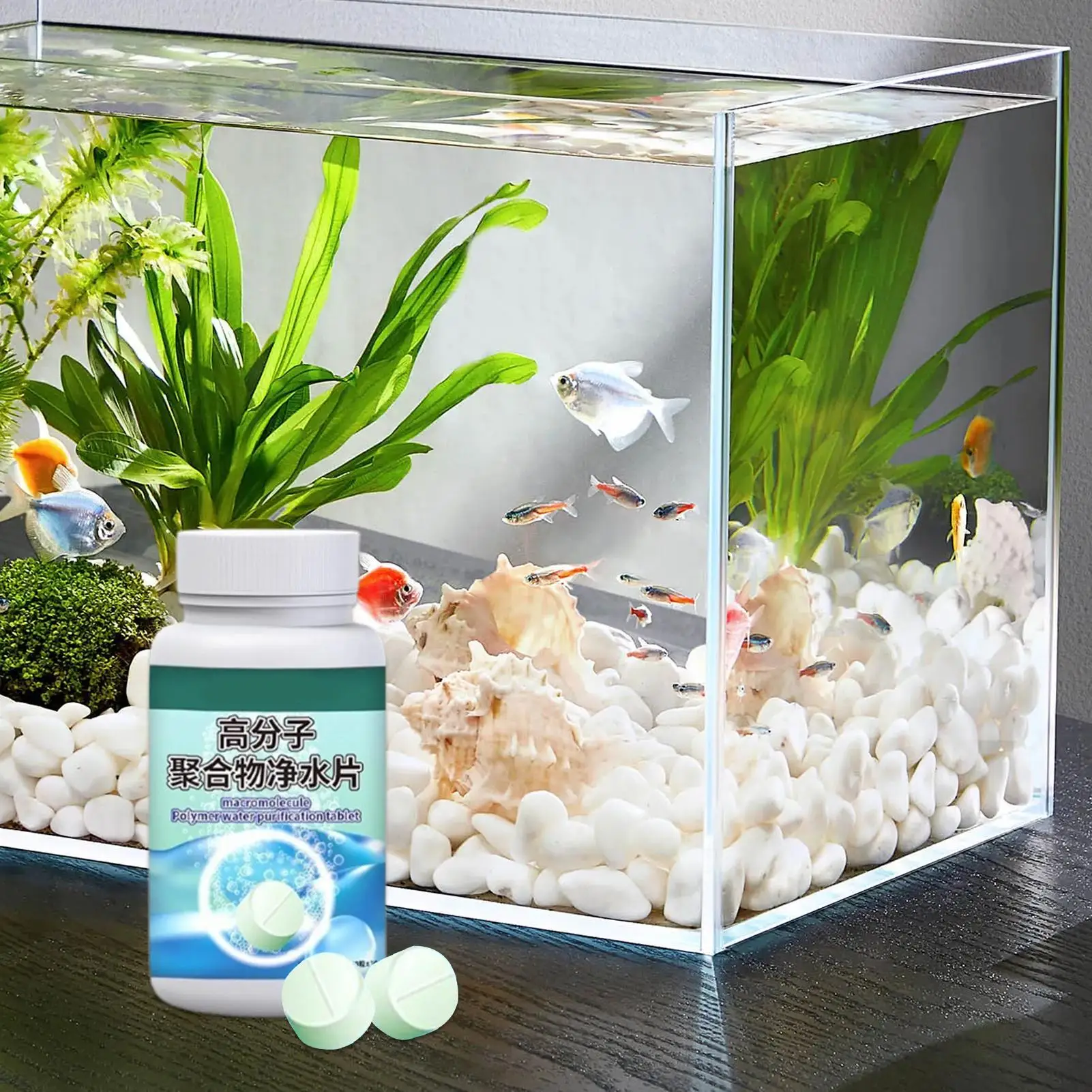 Water Clarifier Tablets For Fish Tank, Purification Cleaner For Freshwaters Saltwater, Betta Shrimp Turtle Fountain Aquarium Use