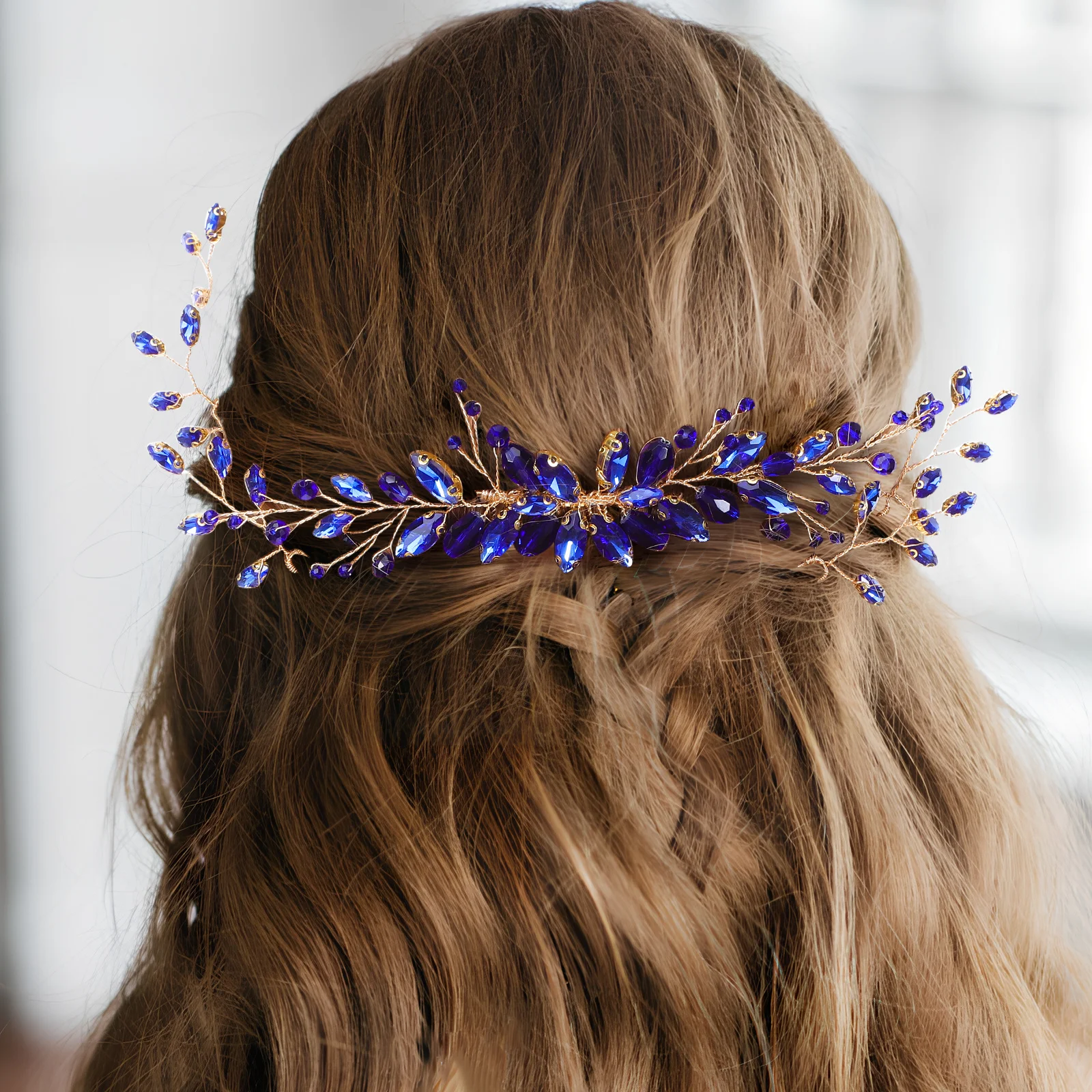 

1 Set Crystal Hair Comb Headwear Set Rhinestone Hair Pins U Shaped Leaf Style Clips Wedding Bridal Accessories Styling Tools For