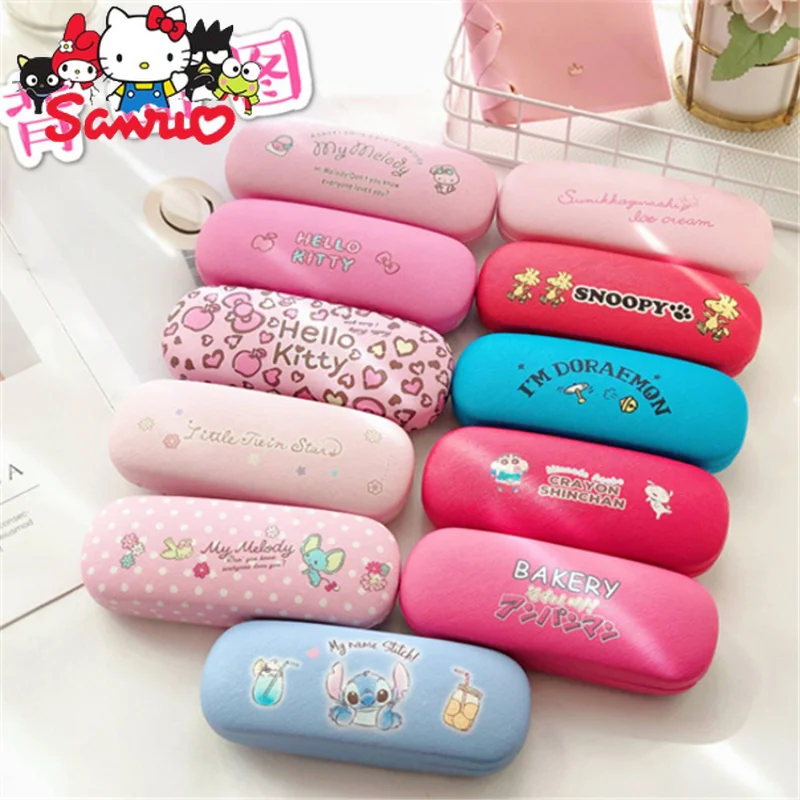 Sanrio Melodie Kuromi Hello Kitty Cinnamoroll Pochacco Cartoon Lederen Brilletje Japanse Student Bijziendheid Bril Opbergdoos