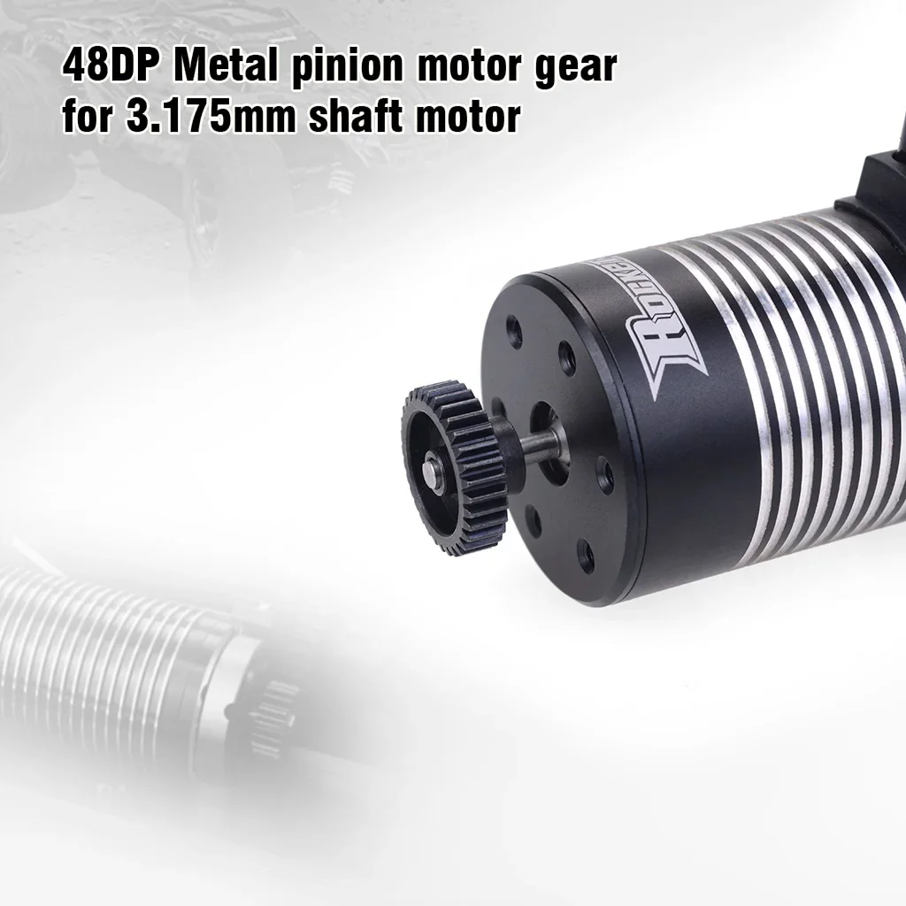 48DP Pinion 3.175mm 15T 17T 18T 19T 20T 22T 24T 28T 30T 13T-41T Black Steel Metal Motor Gear for 1/18 1/16 1/12 1/10 1/8 RC Car