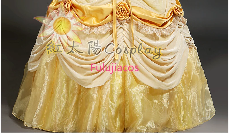 Fulujiacos индивидуальный заказ Белль косплей костюм желтое платье для женщин костюмы на Хэллоуин