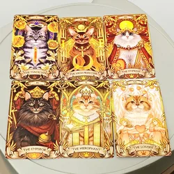 Dziewięć życzeń Tarot dla kotów - najlepszy Tarot Feline dla miłośników kotów i duchowych poszukiwaczy 10,3 * 6 cm 78 sztuk kart tarota