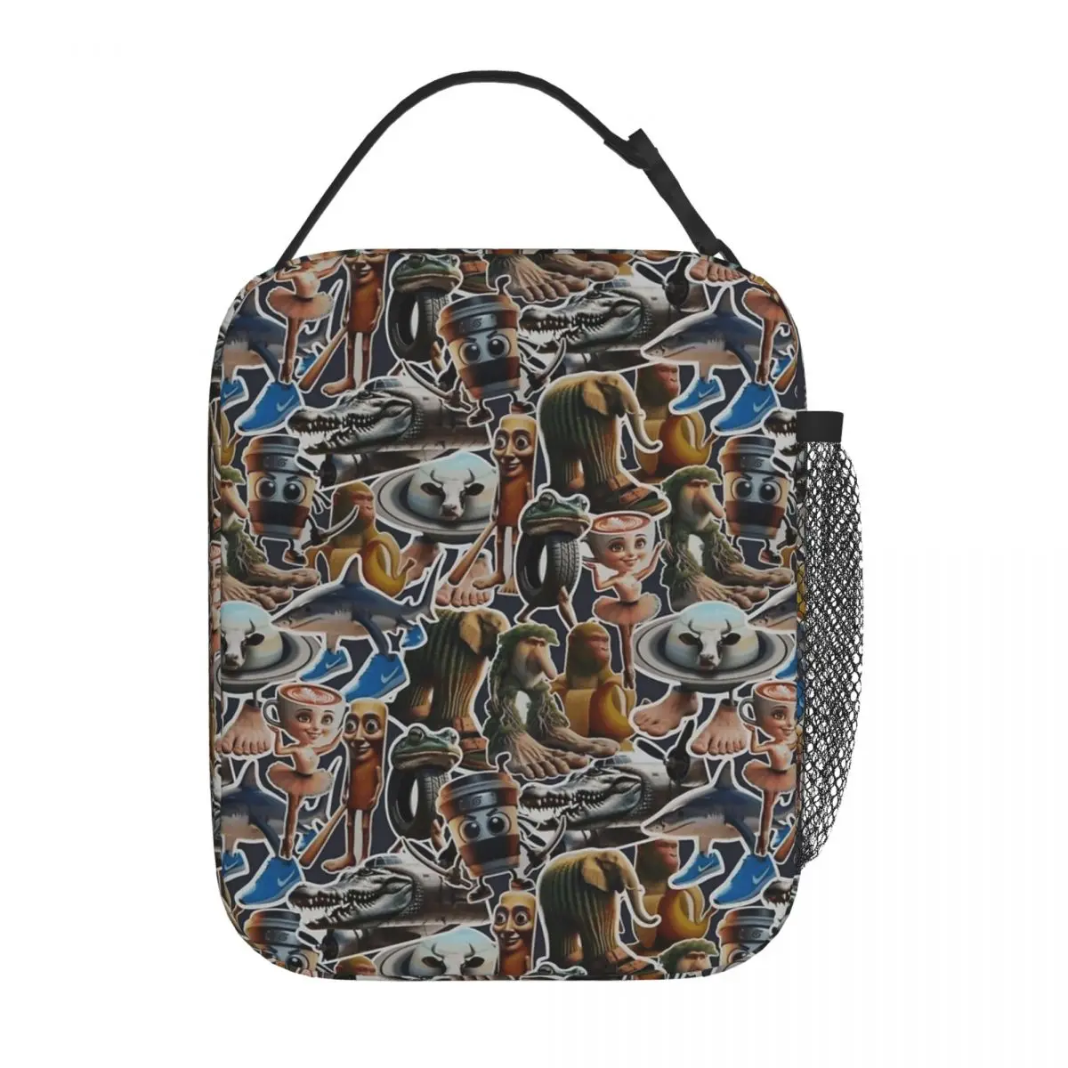 Italian Brainrot Trippi Troppi Lunch Bag Portable Insulated Lunch Box Adult Design Cooler Bag Vintage Thermal Tote Handbags