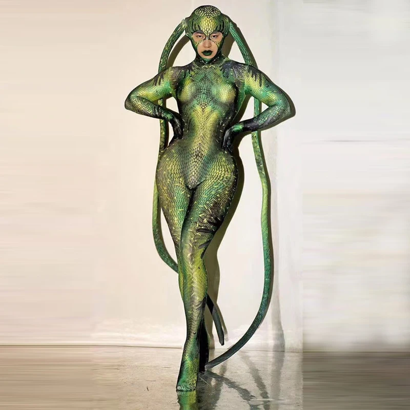 Strój Showgirl na Imprezę Kostiumową Halloween Zwierzęta Cosplay Pole Dance Kombinezon Damski Strój Gogo Dance Klub Nocny Bar Scena Festiwal