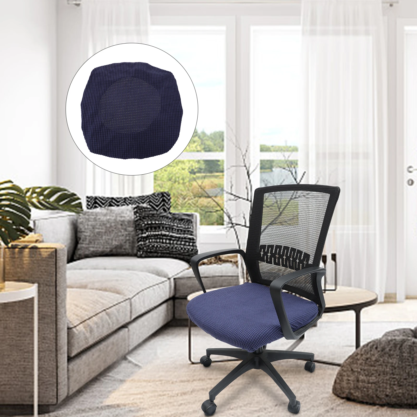 

Cushion Cover Office Seat Chair Pad Stretchable Covers Polyester Elastic Protector for Stretchy Sofa