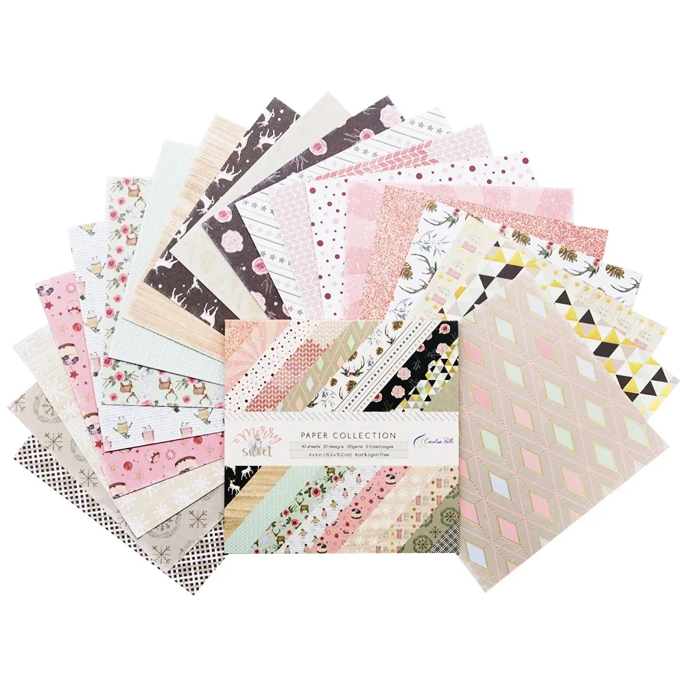 Creative Path 6x6 Zoll Journaling-Hintergrundpapierbögen Quadratisches Origami-Papier 15x15cm Blumenmuster Scrapbook Dekoratives Papier – Detail 33