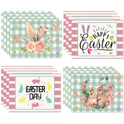 Paashaas Placemat 1/4 stuks Linnen Eettafel Mat Happy Easter Party Decoratie Lente Thuis Keuken Tafel Decor benodigdheden