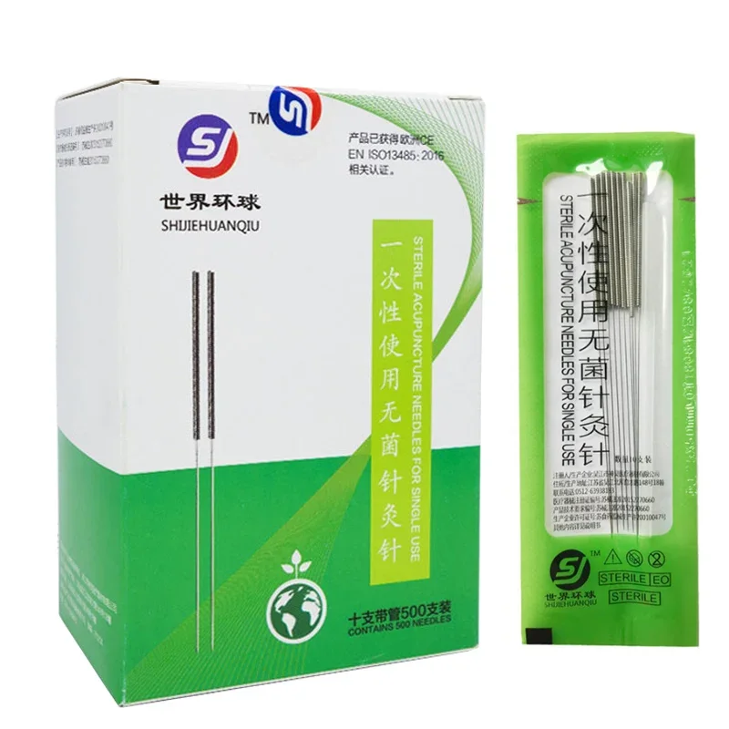 

Guide Tube Acupuncture Needles 500 Body Meridian Points Massager Sterilze Disposable Beauty Filiform Needle