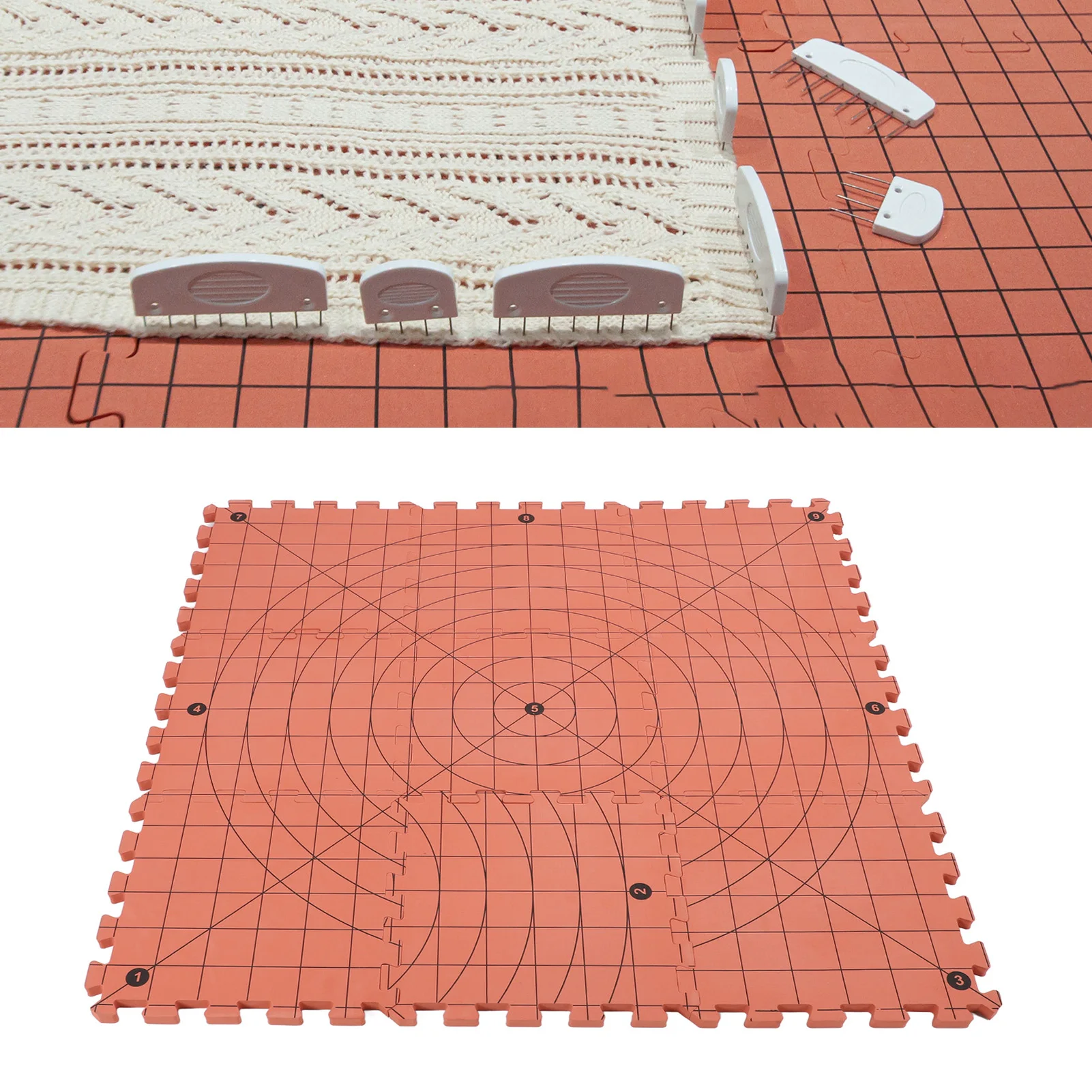 

9 шт. коврик для вязания, кирпичный красный блокирующий пенопласт, блокирующая доска для вязания крючком, блокирующий коврик