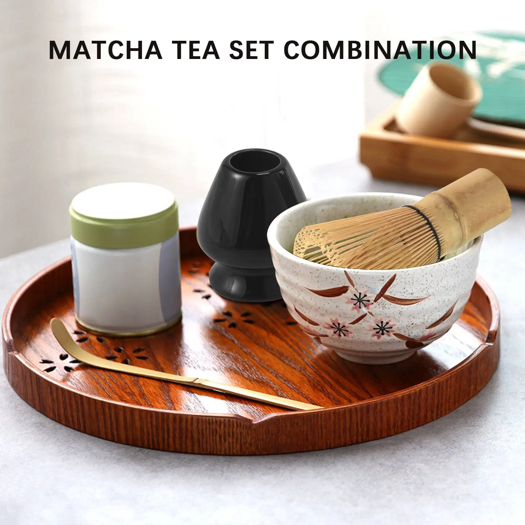 

F-F Matcha Green Tea Whisk Set - Whisk+Scoop+Tea Spoon+Whisk Holder