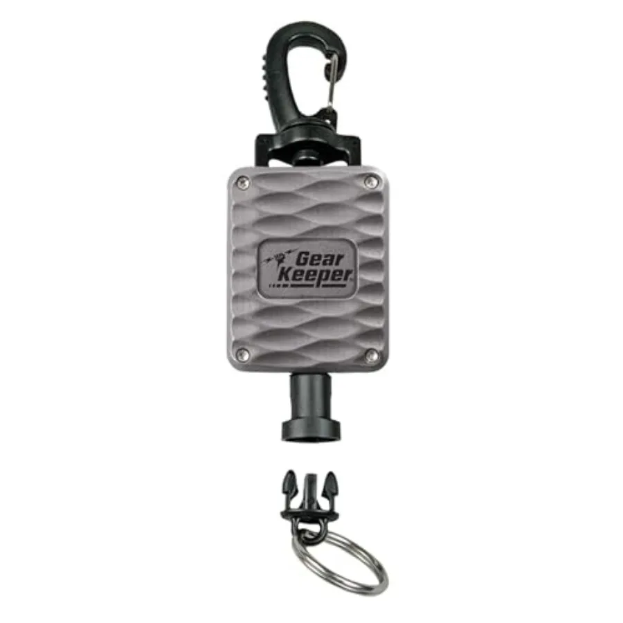 

Aluminum Retractable Keychain - Split Ring Tactical Keychain for Cameras, Keys, Badges and Small Tools - Rotating HD Mount - US