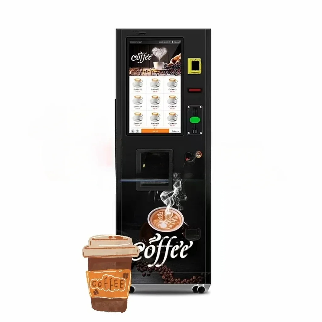 Vertical Coffee Vending Machine Fast Smart Standing Coffee Maker Dispenser