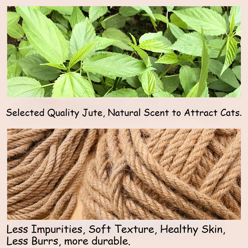 20M/50M Cat DIY Sisal Rope Cat Climbing Grinding Frame Special Cotton Rope Resistant Grinding Scratching Cat Toy Rope-4/6/8mm