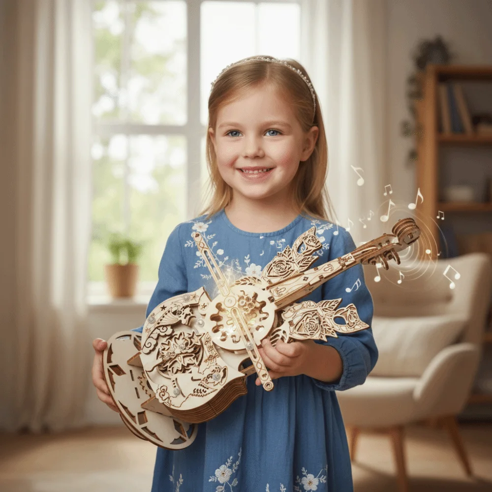 

For Graffitiable 3D Puzzle DIY Design Wooden Material DIY Assembly Instrument Building Music Box For Teens