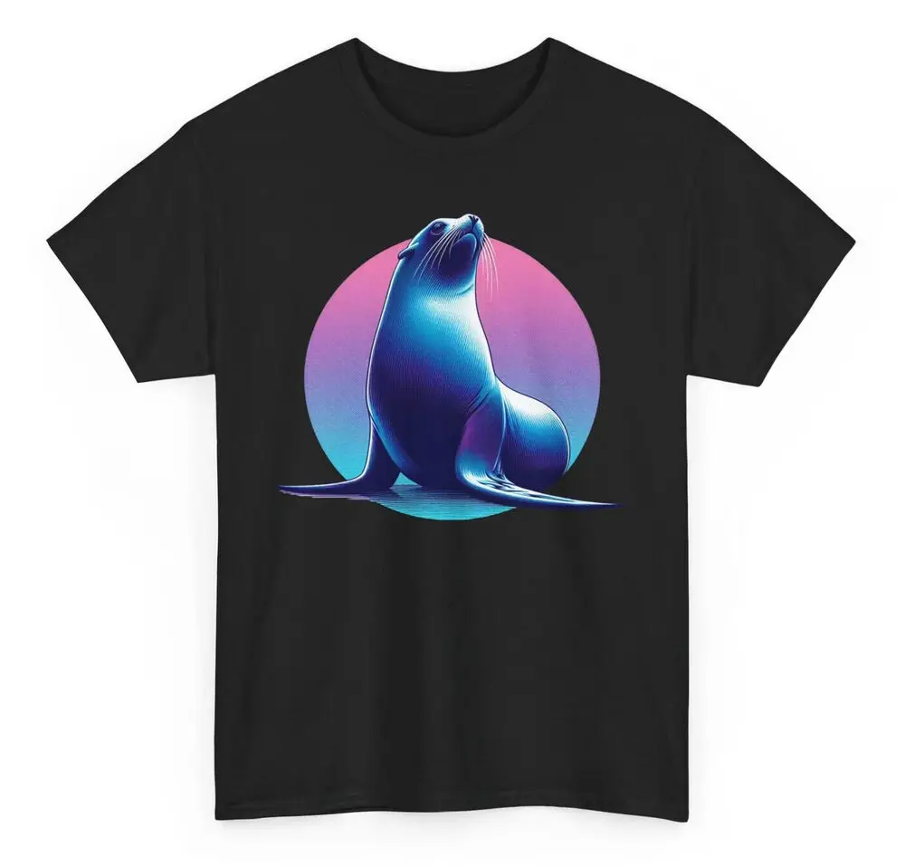 Sea Lion T-shirt - Novelty Ocean Lovers Graphic Tee  Tees Cotton Luxury brand vintage oversized