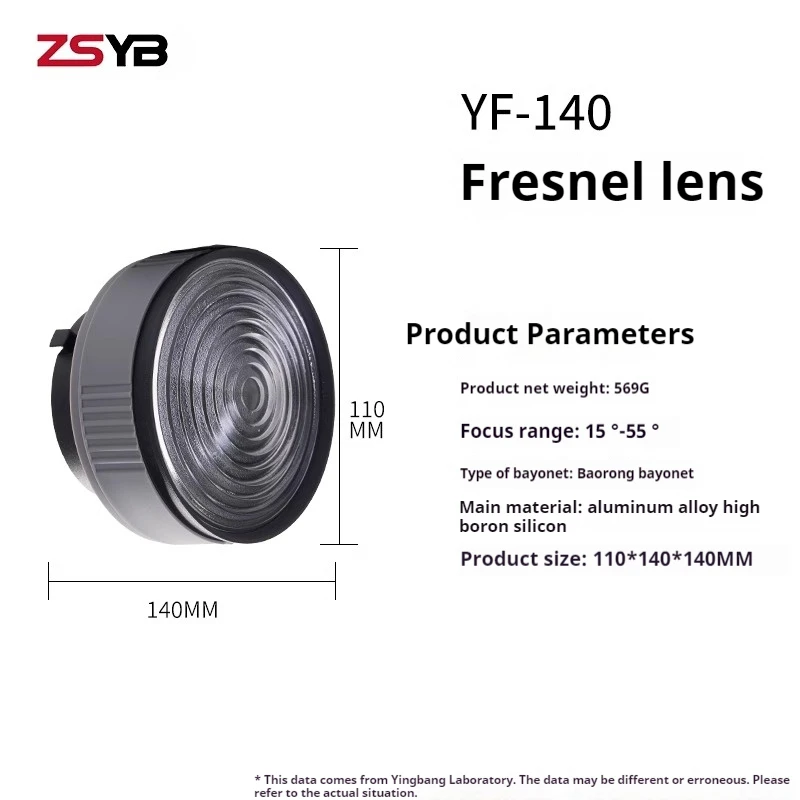 ZSYB مصباح التصوير الفوتوغرافي الأضواء أنبوب عدسة فريسنل 5 مرات أكثر إشراقا زووم بصري للنمذجة الفنية وأنبوب الأضواء التصوير الفوتوغرافي