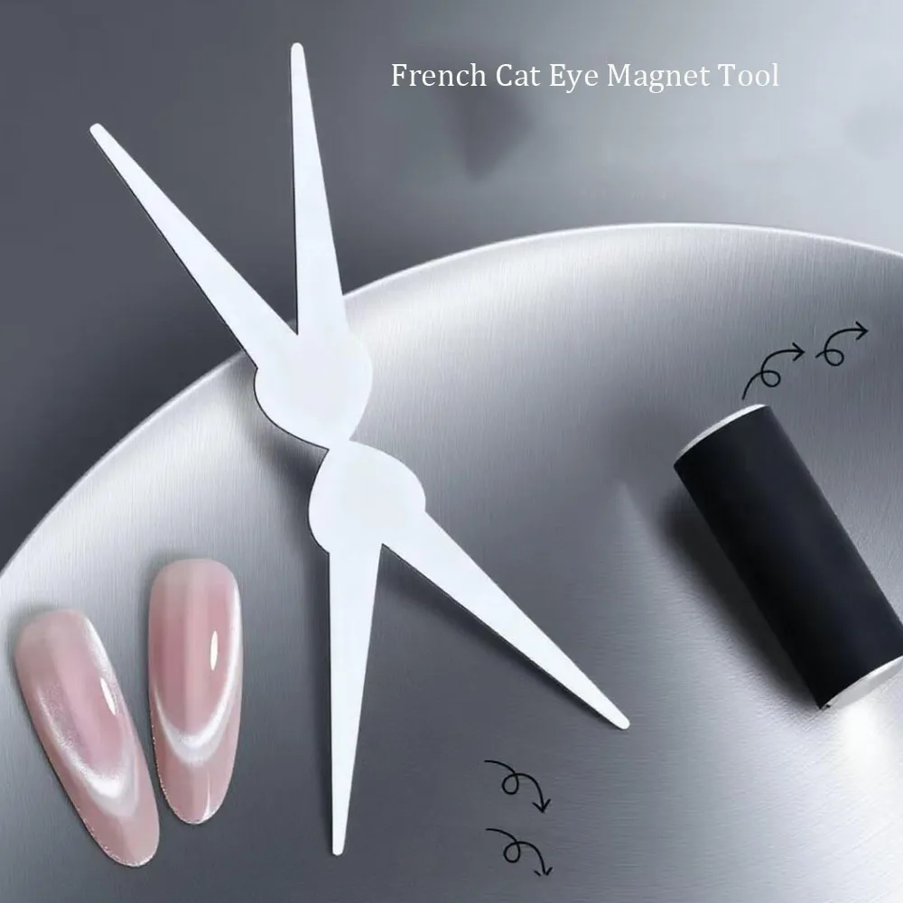 3D Double Headed Nails French Shape Strong Cat Eye Magnet Nail Art Gel Polish Magnetic Effect Manicure Accessories Tools Set view 6