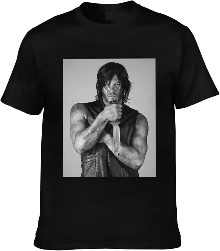 Norman Reedus Tshirt Daryl Dixon Short Sleeve 100% Cotton Top Crewneck Tees for Men Women