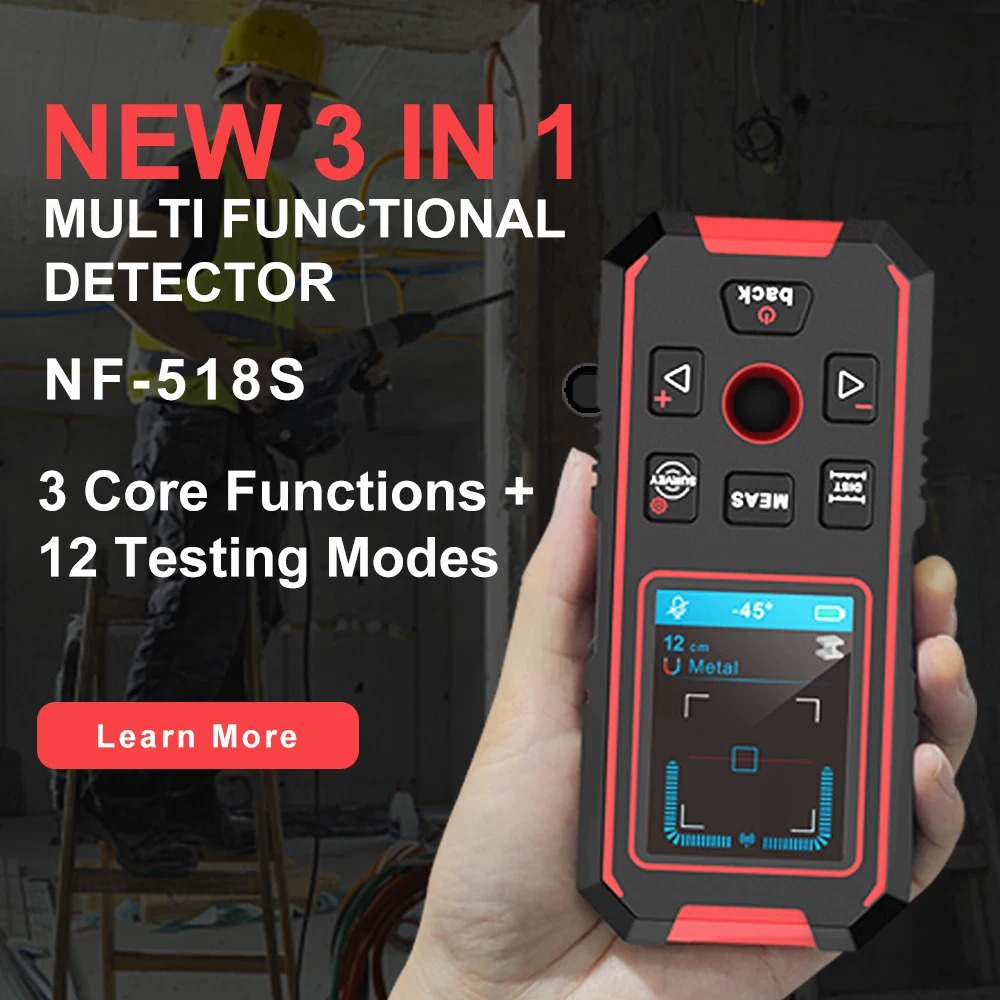 Noyafa NF-518S With Laser Distance Meter Metal Detector Wall Scanner for Metal AC Cable Wood Bolt Finder