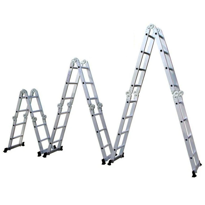 2022 High Quality small  Aluminum multi-purpose ladder with big hinge 4x3 steps lader