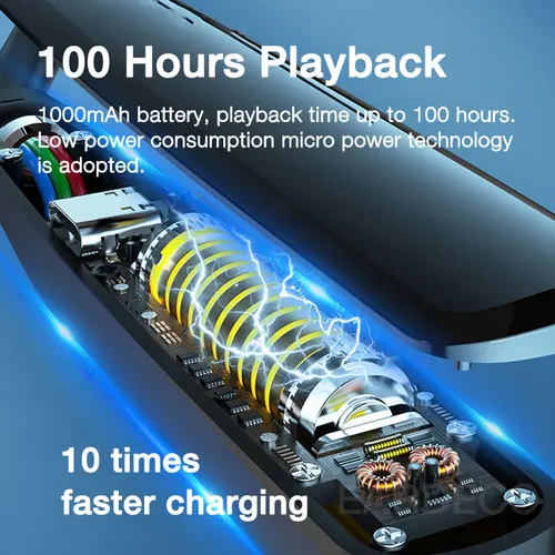 Imagen 2 del producto EARDECO 3 efectos de sonido auriculares inalámbricos auriculares deportivos banda para el cuello auriculares estéreo Bluetooth auriculares bajos 100 horas de resistencia