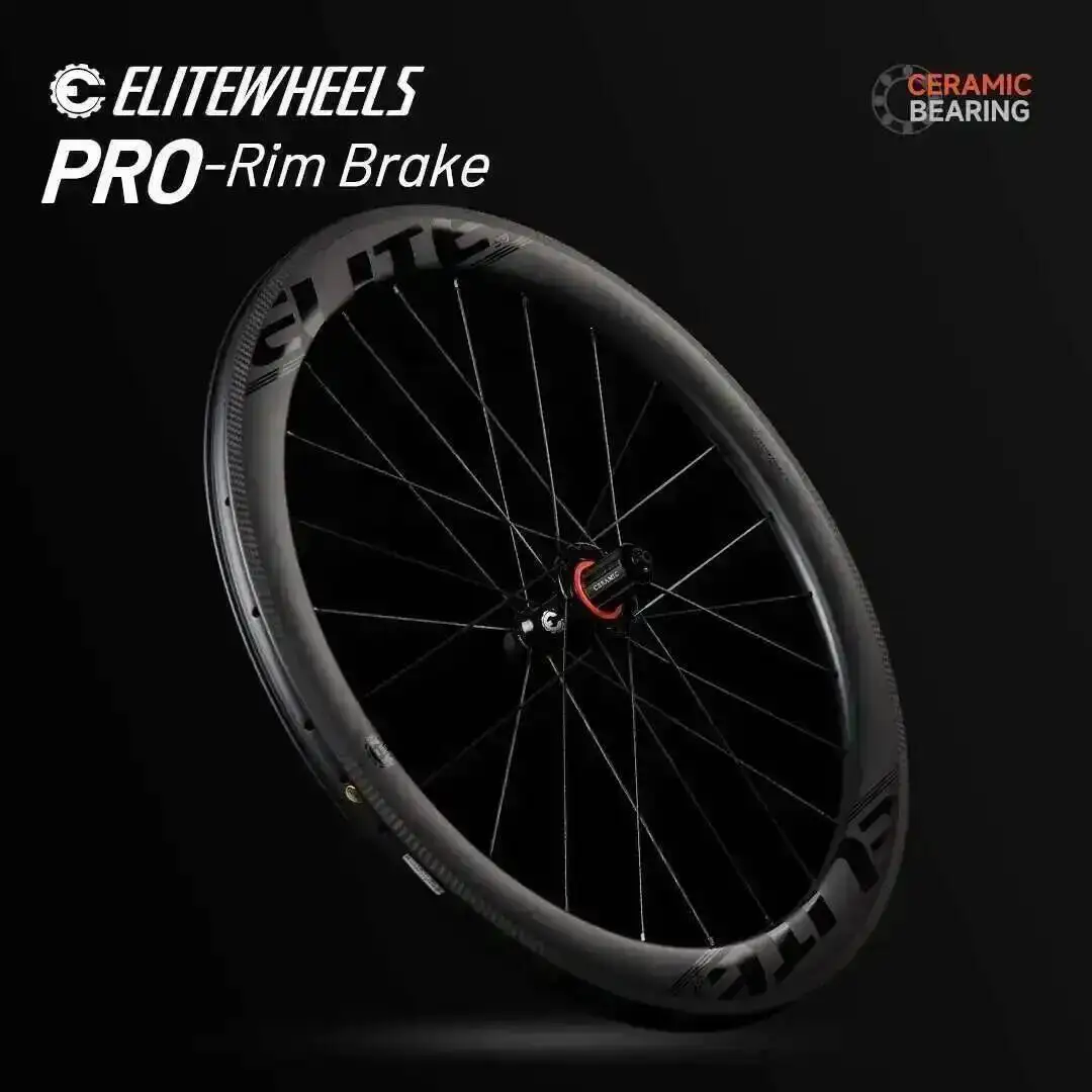 

ELITEWHEELS PRO 700c Road Carbon Wheels R10 Ceramic Bearing Or Normal Hub 20-24H Clincher Tubeless For Cycling Wheelset