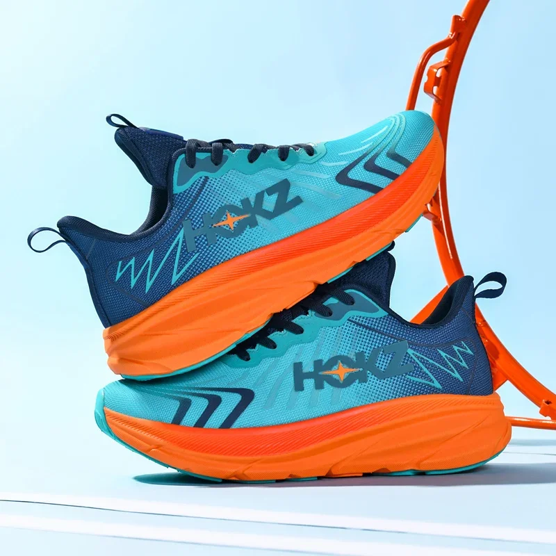 New Men Running Shoes Thick Sole Sports Shoes Outdoor Sneakers Mesh Trainer Shoes Breathable Cushioning Couple Non-Slip Fashion