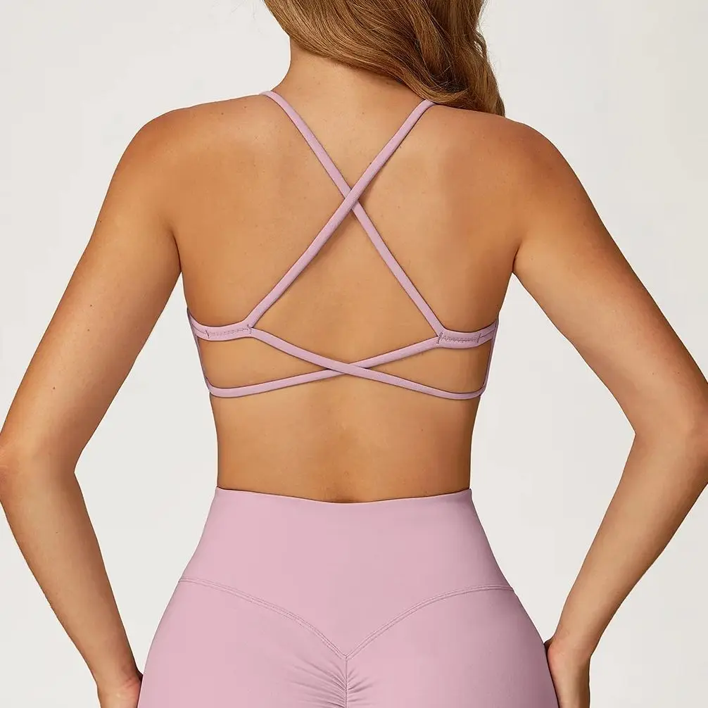 Ningyu Yoga Underwear Cross Back Beauty Sports Bra Women's Breathable Fitness Bra Yoga Vest Sports Top Female Workout Underwear image 4