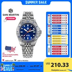 San Martin 38.8mm Sport Diver Watch NH35 Automatic Mechanical Stainless Steel Sapphire Glass Luminous 20Bar Men Watches SN0044