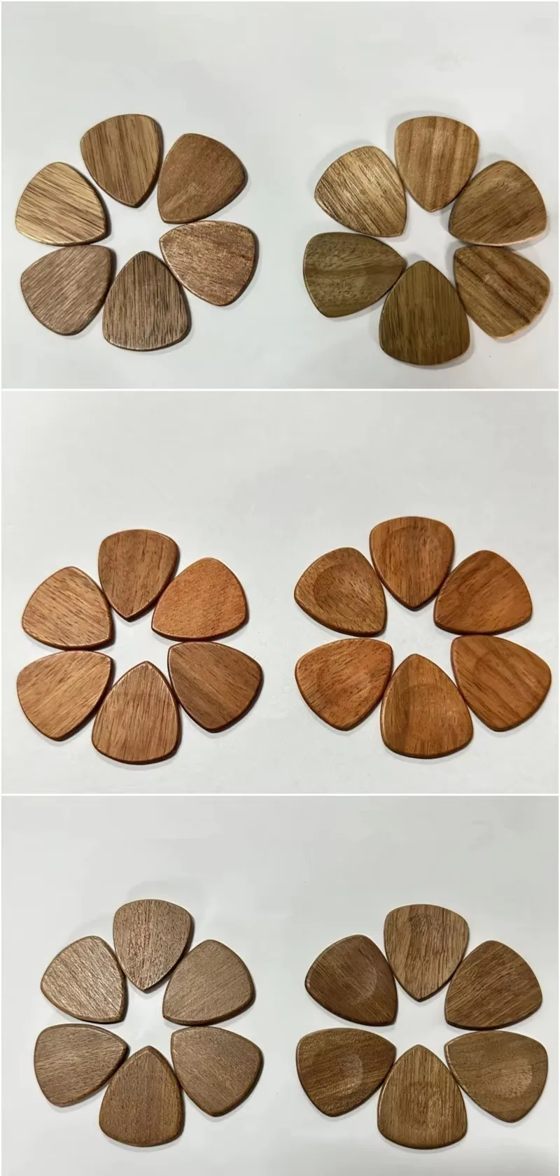 Gitarrenplektren aus Massivholz: Koa-Holz, Rosenholz, Sapele-Holz, Universelles Instrumentenzubehör – Detail 4