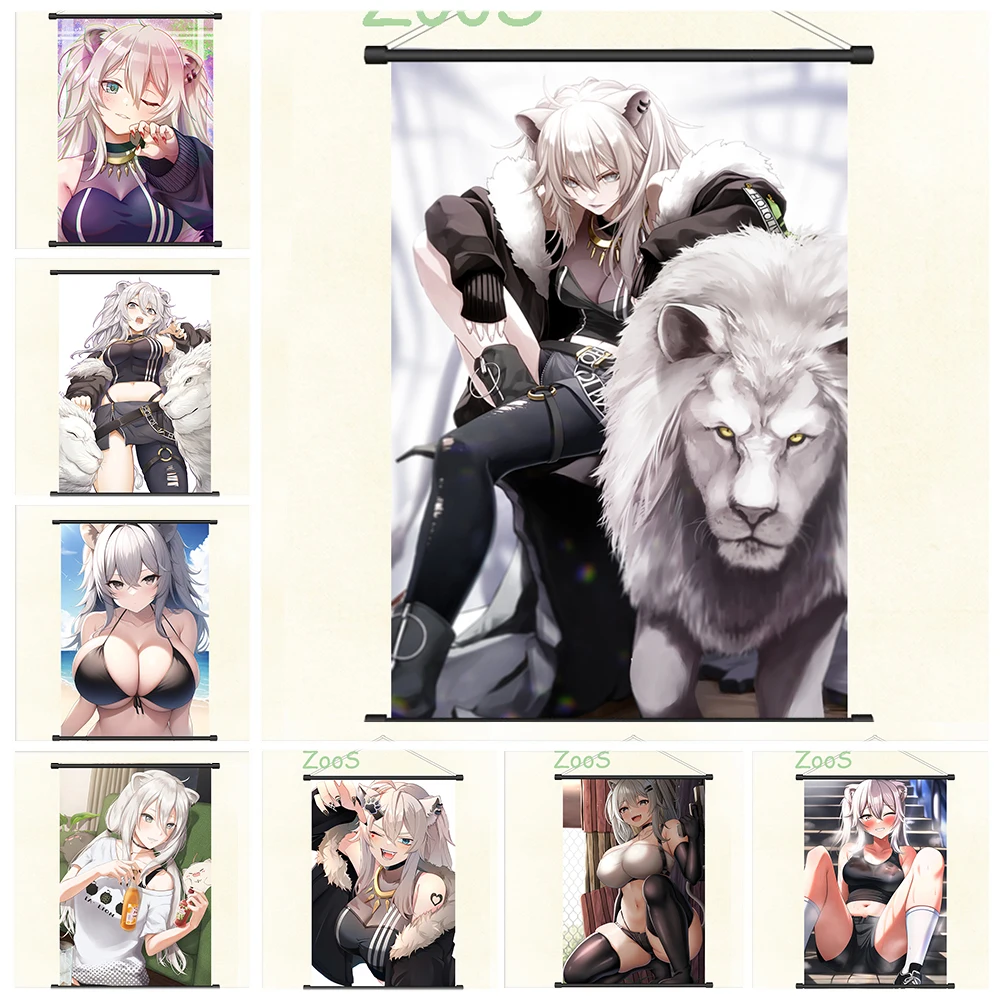 Hololive VTuber Shishiro Botan Decoration Picture Mural Anime Scroll Painting Cartoon Comics Poster Canvas Wallpaper Prints Gift