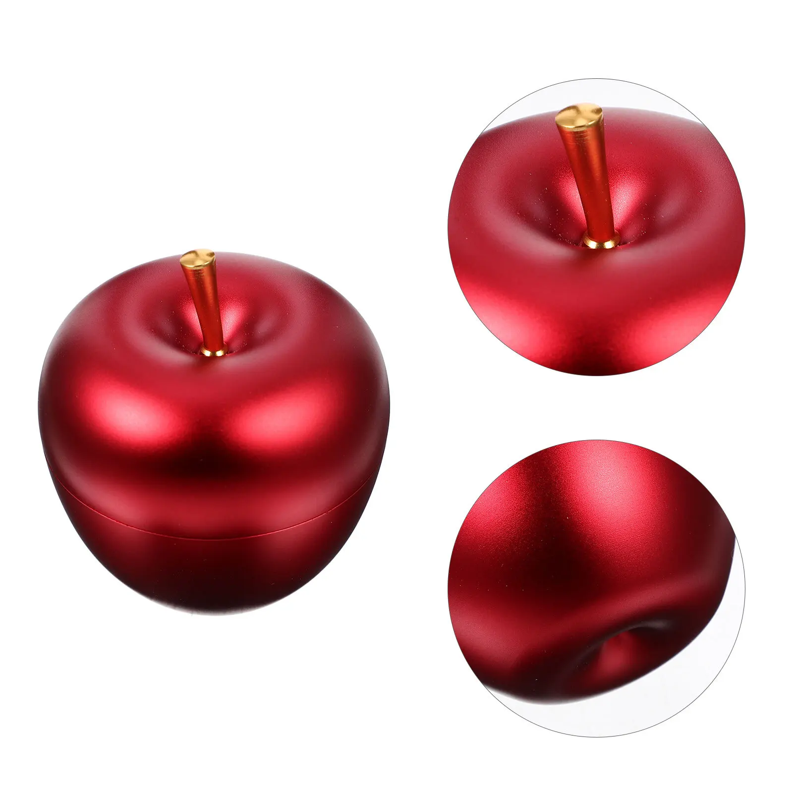 

Apple Shape Aluminum Alloy Jewelry Box Compact Storage Case for Rings Pendants Anklets Desktop Organizer Decorative Metal