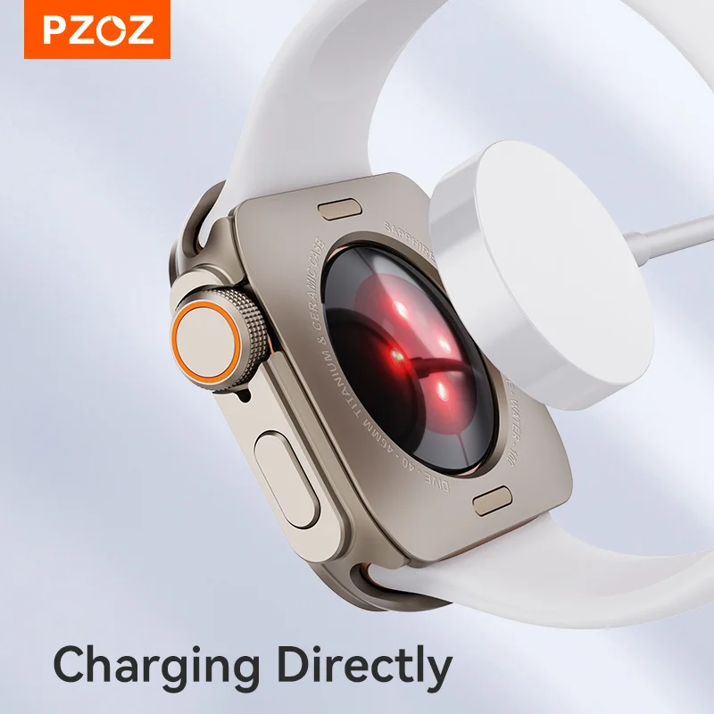 PZOZ 아이워치 울트라 2 3 메탈 쉘 PC 백 커버 애플 워치 케이스 시리즈 11 10... - 5