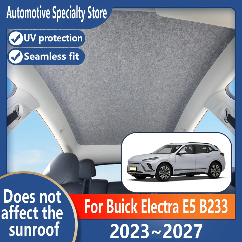 

For Buick Electra E5 2023~2027 Panoramic Sunroof Insulation Roof Visor Electrostatic Adsorption Suede Fabric Protection Anti-UV