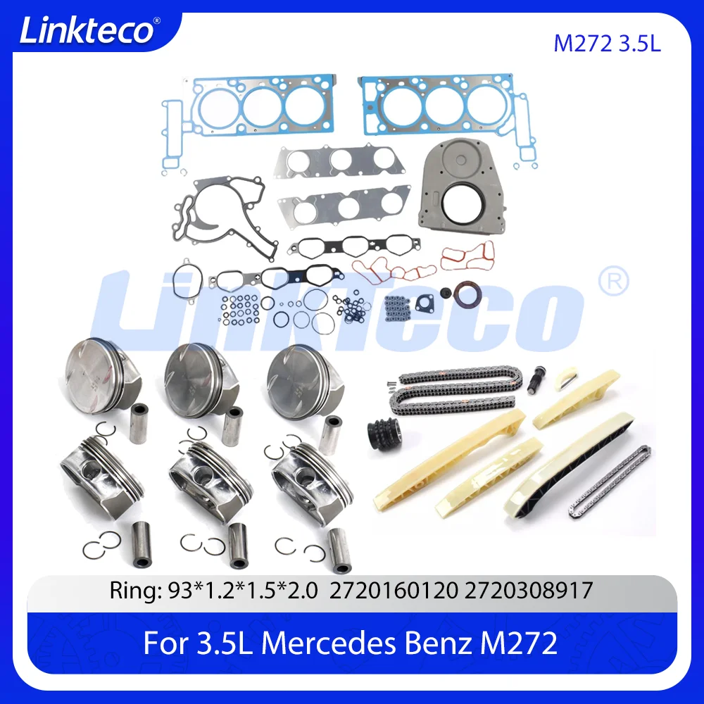Engine Rebuilding Timing Chain Kit Cylinder Head Gasket Set Piston Set For 05-13 3.5 L Mercedes-Benz W204 W166 C350 E350 GLK350