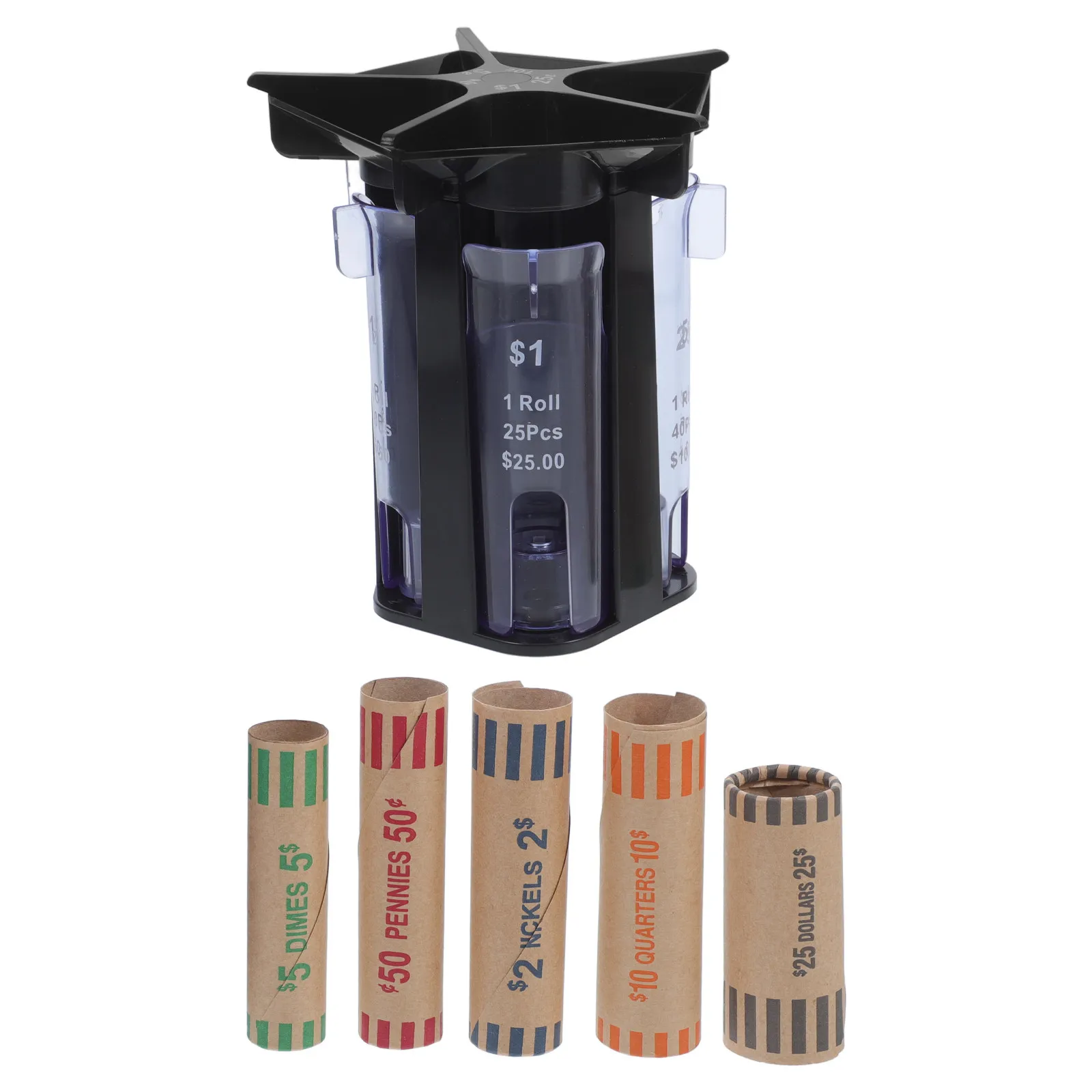 

1 Piece Coin Storage Bucket with Sleek Design Coin Sorter Container Reusable Plastic Organizer for Desk Home Commercial Use