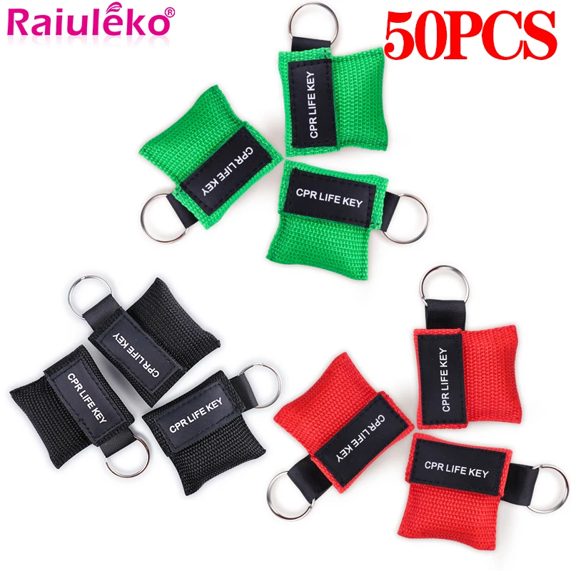 

50/20Pcs CPR Resuscitator Mask Keychain Emergency Face Shield First Aid CPR Mask Outdoor Survival First Aid Health Care Tools