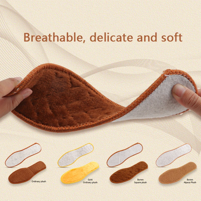 1Pair Thicken Plush Insoles Men Women Heating Shoe Pads Winter Warm Shoes Insole Sneakers Boots Shoe Sole Thermal Inserts